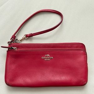 Red Coach wristlet wallet